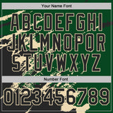 Custom Green Black-Cream Brush Stroke Shatter Splatter Performance T-Shirt