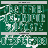 Custom Green Kelly Green-White Brush Stroke Shatter Splatter Performance T-Shirt