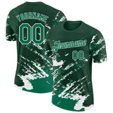 Custom Green Kelly Green-White Brush Stroke Shatter Splatter Performance T-Shirt