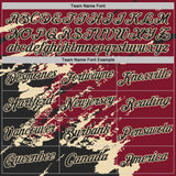 Custom Crimson Black-Cream Brush Stroke Shatter Splatter Performance T-Shirt
