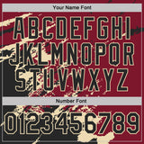 Custom Crimson Black-Cream Brush Stroke Shatter Splatter Performance T-Shirt