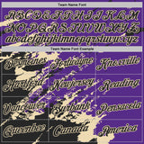 Custom Purple Black-Cream Brush Stroke Shatter Splatter Performance T-Shirt