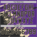 Custom Purple Black-Cream Brush Stroke Shatter Splatter Performance T-Shirt