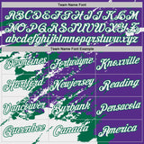 Custom Purple White-Kelly Green Brush Stroke Shatter Splatter Performance T-Shirt