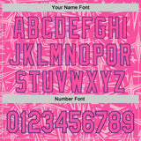 Custom Pink Light Pink-Purple Geometric Cyber Starburst Authentic Baseball Jersey