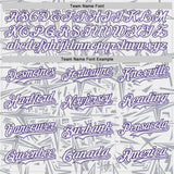 Custom White Gray-Purple Geometric Cyber Starburst Authentic Baseball Jersey