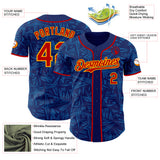 Custom Royal Red Blue-Gold Geometric Cyber Starburst Authentic Baseball Jersey