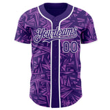 Custom Purple Medium Purple-White Geometric Cyber Starburst Authentic Baseball Jersey