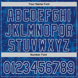 Custom Royal Blue-White Geometric Cyber Starburst Authentic Baseball Jersey