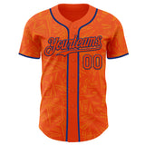 Custom Orange-Royal Geometric Cyber Starburst Authentic Baseball Jersey