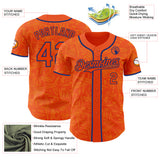 Custom Orange-Royal Geometric Cyber Starburst Authentic Baseball Jersey