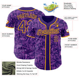 Custom Purple Medium Purple-Gold Geometric Cyber Starburst Authentic Baseball Jersey