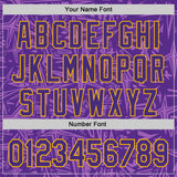 Custom Purple Medium Purple-Gold Geometric Cyber Starburst Authentic Baseball Jersey