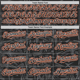 Custom Black Steel Gray White-Orange Geometric Cyber Starburst Authentic Baseball Jersey