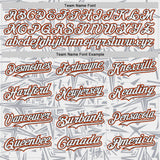 Custom White Gray Black-Orange Geometric Cyber Starburst Authentic Baseball Jersey