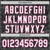 Custom Black White Steel Gray-Pink Geometric Cyber Starburst Authentic Baseball Jersey