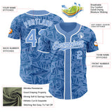 Custom Light Blue Blue-White Geometric Cyber Starburst Authentic Baseball Jersey