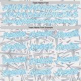 Custom White Gray-Sky Blue Geometric Cyber Starburst Authentic Baseball Jersey