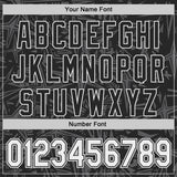 Custom Black White-Steel Gray Geometric Cyber Starburst Authentic Baseball Jersey