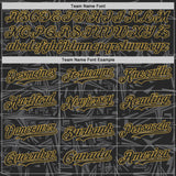 Custom Black Steel Gray-Old Gold Geometric Cyber Starburst Authentic Baseball Jersey
