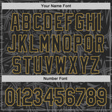 Custom Black Steel Gray-Old Gold Geometric Cyber Starburst Authentic Baseball Jersey