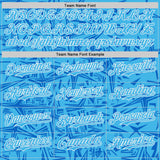 Custom Sky Blue Blue-White Geometric Cyber Starburst Authentic Baseball Jersey