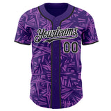 Custom Purple Black Medium Purple-White Geometric Cyber Starburst Authentic Baseball Jersey