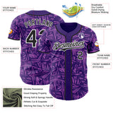Custom Purple Black Medium Purple-White Geometric Cyber Starburst Authentic Baseball Jersey