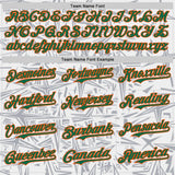 Custom White Kelly Green Gray-Orange Geometric Cyber Starburst Authentic Baseball Jersey