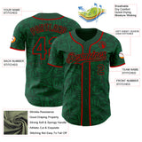 Custom Green-Red Geometric Cyber Starburst Authentic Baseball Jersey