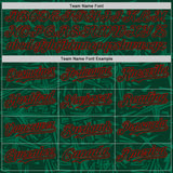 Custom Green-Red Geometric Cyber Starburst Authentic Baseball Jersey
