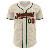 Custom Cream Green-Red Geometric Cyber Starburst Authentic Baseball Jersey