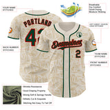 Custom Cream Green-Red Geometric Cyber Starburst Authentic Baseball Jersey