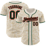Custom Cream Green-Red Geometric Cyber Starburst Authentic Baseball Jersey