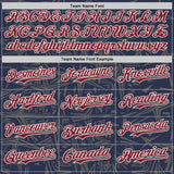 Custom Navy Crimson Steel Gray-Cream Geometric Cyber Starburst Authentic Baseball Jersey