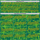 Custom Kelly Green Aurora Green-Gold Geometric Cyber Starburst Authentic Baseball Jersey