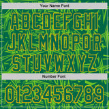 Custom Kelly Green Aurora Green-Gold Geometric Cyber Starburst Authentic Baseball Jersey