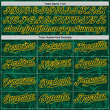 Custom Green-Gold Geometric Cyber Starburst Authentic Baseball Jersey