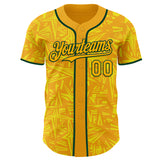 Custom Gold Light Yellow-Green Geometric Cyber Starburst Authentic Baseball Jersey