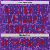 Custom Purple Medium Purple-Red Geometric Cyber Starburst Authentic Baseball Jersey