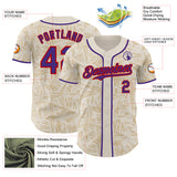 Custom Cream Purple-Red Geometric Cyber Starburst Authentic Baseball Jersey
