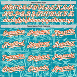 Custom Teal White Ice Blue-Orange Geometric Cyber Starburst Authentic Baseball Jersey