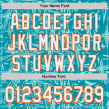 Custom Teal White Ice Blue-Orange Geometric Cyber Starburst Authentic Baseball Jersey