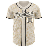 Custom Cream-Black Geometric Cyber Starburst Authentic Baseball Jersey