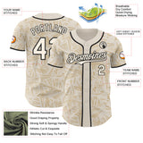 Custom Cream-Black Geometric Cyber Starburst Authentic Baseball Jersey