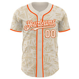 Custom Cream-Orange Geometric Cyber Starburst Authentic Baseball Jersey
