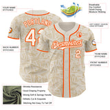 Custom Cream-Orange Geometric Cyber Starburst Authentic Baseball Jersey