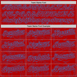 Custom Red-Electric Blue Geometric Cyber Starburst Authentic Baseball Jersey