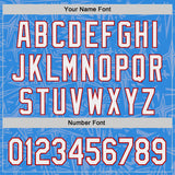 Custom Electric Blue White Gray-Red Geometric Cyber Starburst Authentic Baseball Jersey