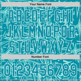 Custom Teal Ice Blue-White Geometric Cyber Starburst Authentic Baseball Jersey
